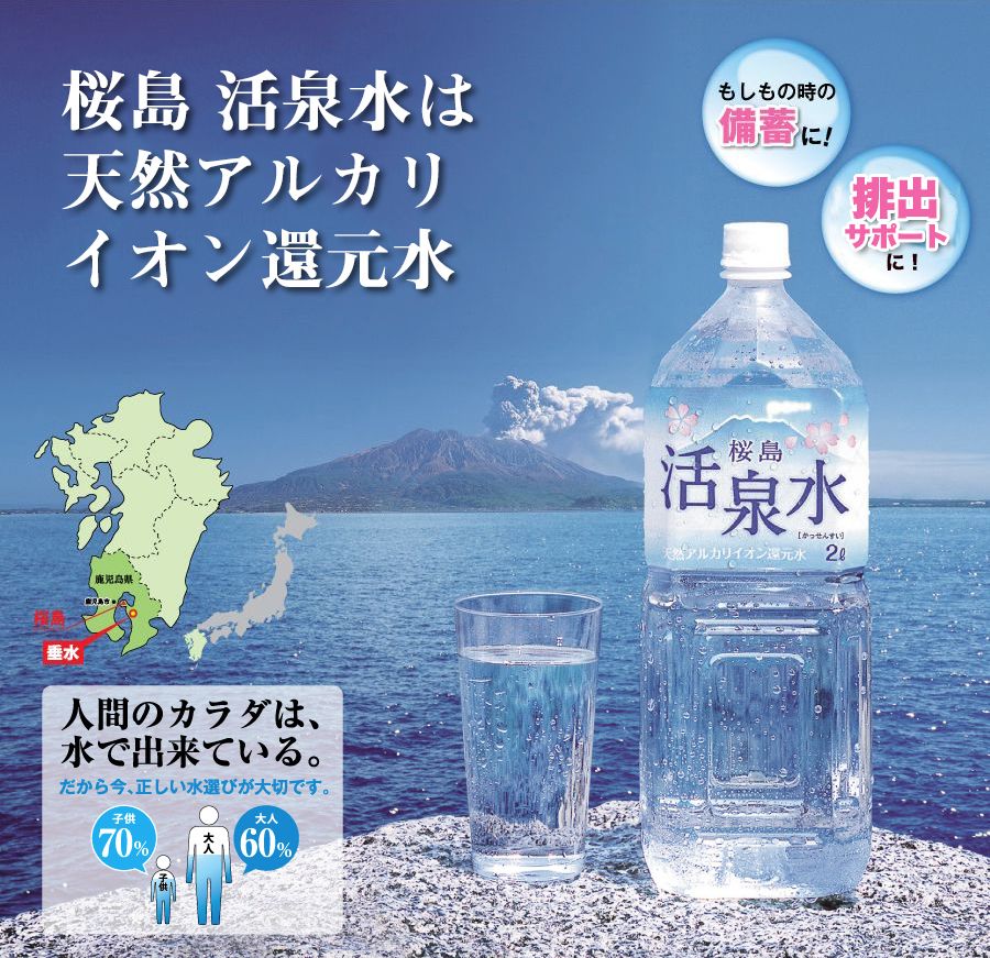 桜島活泉水は天然アルカリイオン還元水