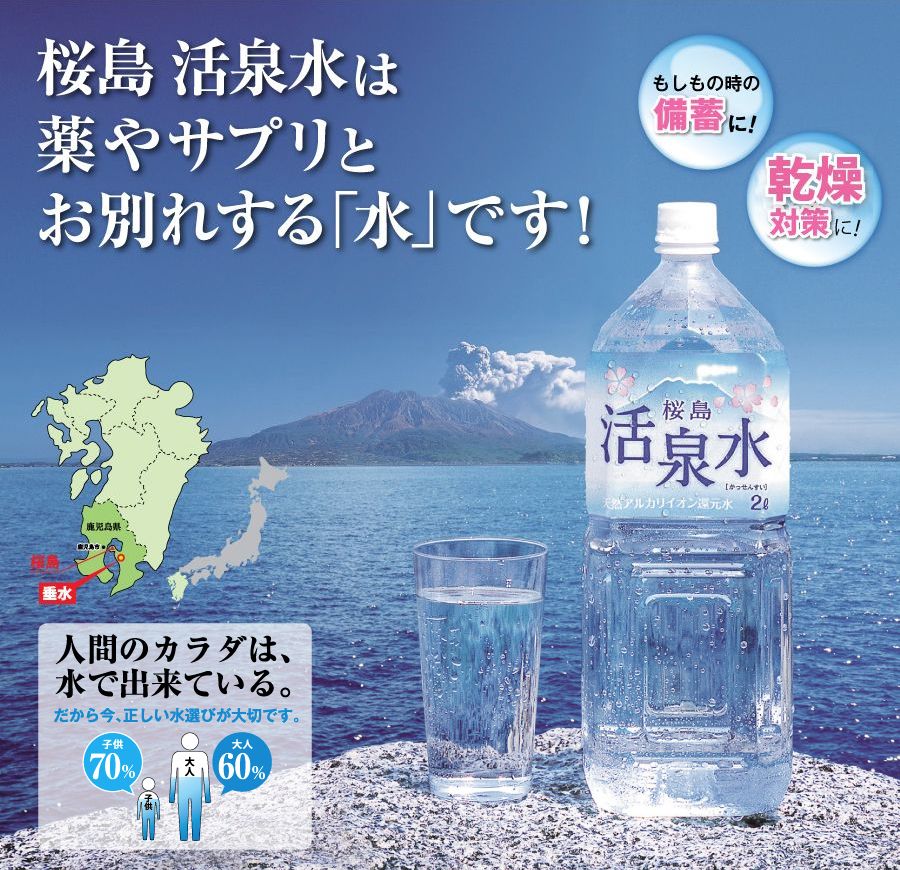 桜島活泉水は天然アルカリイオン還元水
