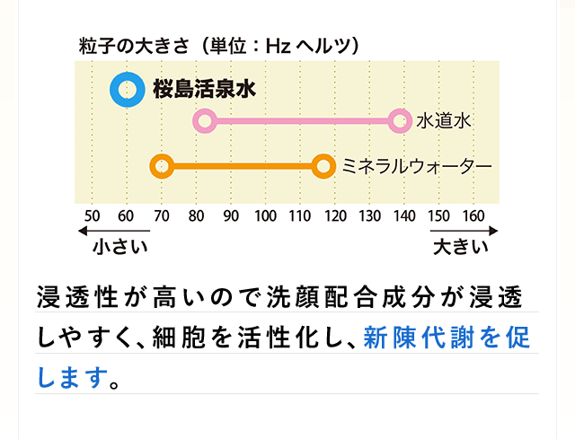 浸透性が高いので洗顔配合成分が浸透しやすく、細胞を活性化し、新陳代謝を促します。